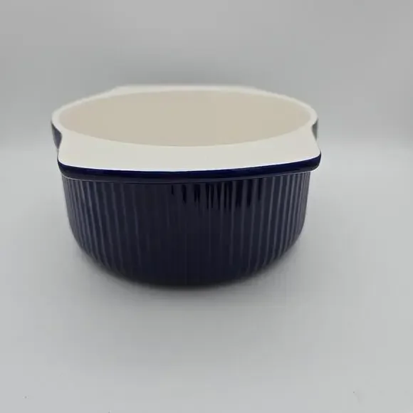 ROSHCO Cobalt BLue  8” Round  2 Qt. Casserole Baking Dish With Lid. Beautiful !! - Picture 7 of 9